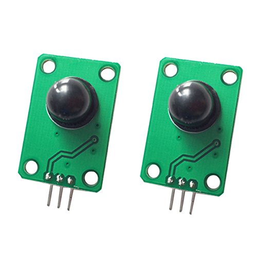 DollaTek 2pcs Pyroelectric Infrared Sensor Human Body Detecting PIR Motion Sensor Module for Arduino MCU 011050 Black Optical Lens