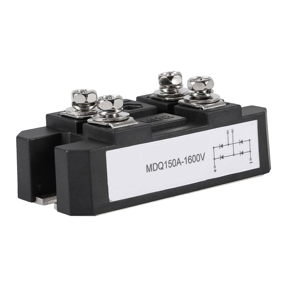 Black Single Phase Diode Bridge Rectifier Module 150A Amp High Power 1600V 4 Terminals MDQ-150A-1600V