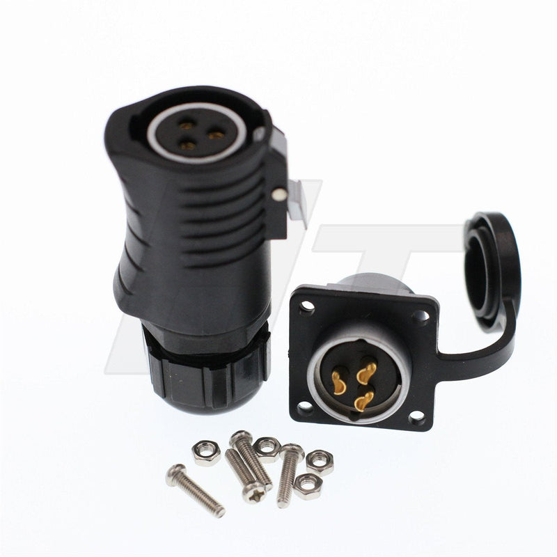 [Australia - AusPower] - HangTon LP20 3 Pin 30 Amp Power Connector Female Cable Plug Panel Male Socket Waterproof Electrical Gold Plated Connector 3-pin Female Plug and Male Socket 