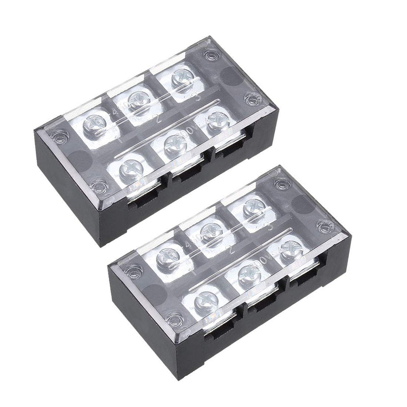[Australia - AusPower] - uxcell 2 Pcs 3 Positions Dual Rows 600V 45A Cable Barrier Block Terminal Strip TB-4503L 