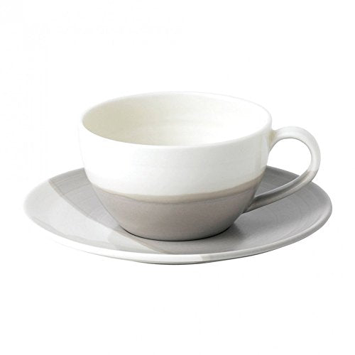 Royal Doulton Coffee Studio Cappuccino Cup & Saucer Set Gray 9 Ounces Modern