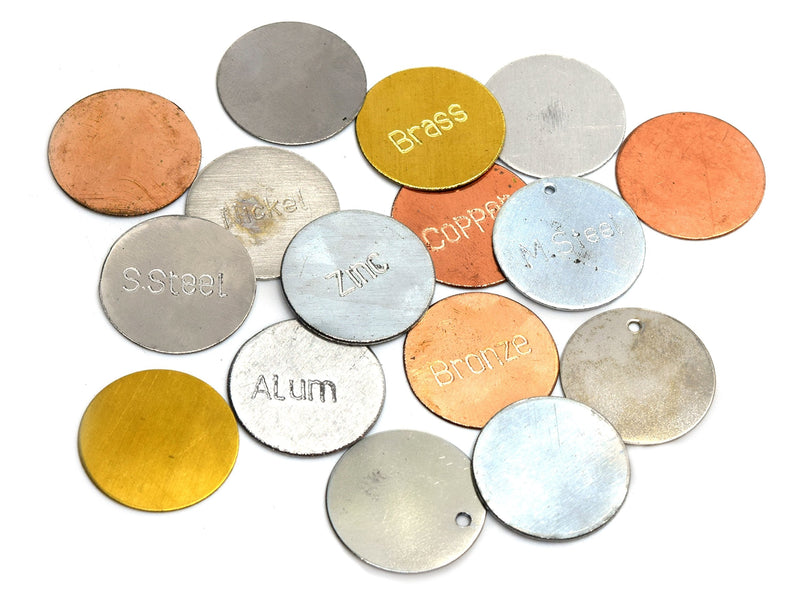 [Australia - AusPower] - EISCO Set of Metal Discs (Set of 16), Metal Identification Kit, Magnetic and Non-Magnetic, Educational 