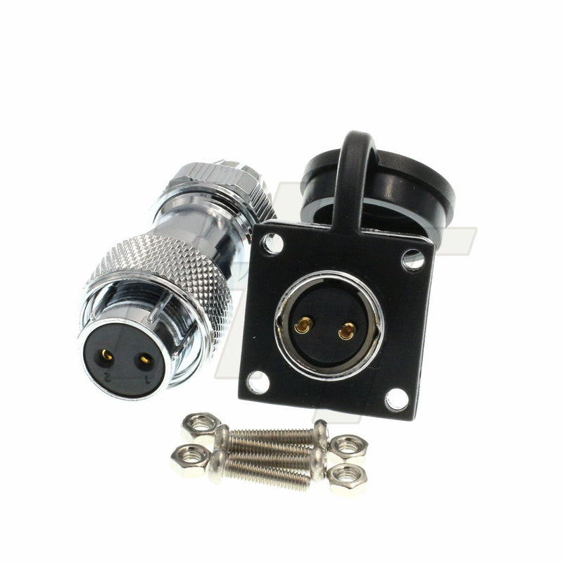 [Australia - AusPower] - HangTon HF16 2 Pin Metal Connector Aviation Waterproof Industrial Power LED Male Female Plug Socket (F) 