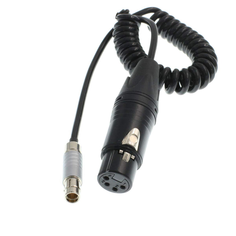 [Australia - AusPower] - Eonvic Fisher RS 3pin Male to Female 4Pin XLR Power Coiled Cable for TILTA or ARRI Alexa 