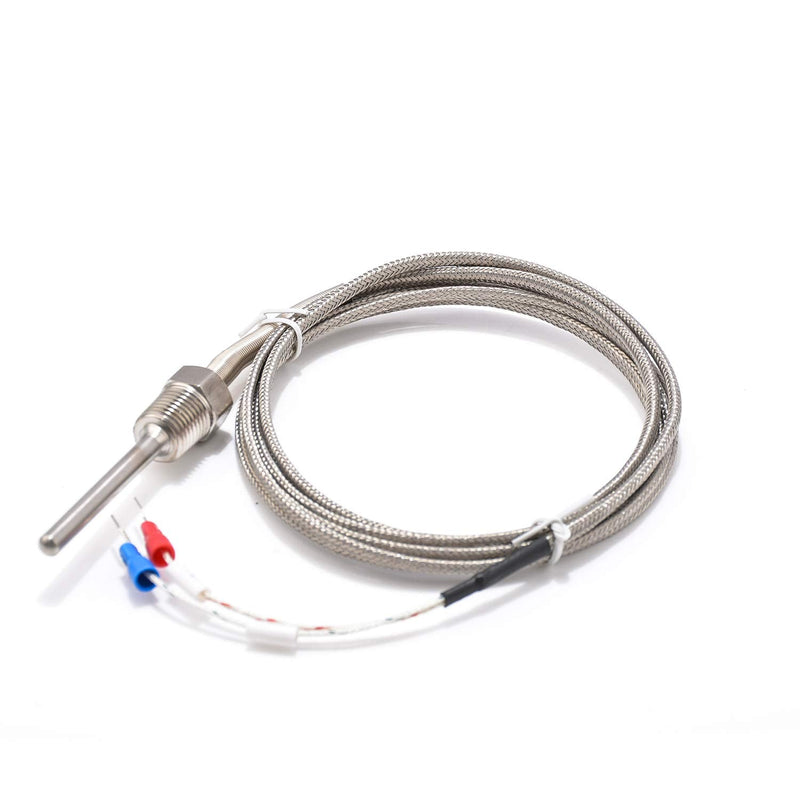 [Australia - AusPower] - Waterproof K Type Grounded Thermocouple - Jaybva Temperature Sensor Probe for PID Temperature Controller Two Wire Stainless Steel NPT 1/4 inch Pipe Thread 0~500? with 2m Insulation Lead Shield Wire 1/4" K Type 
