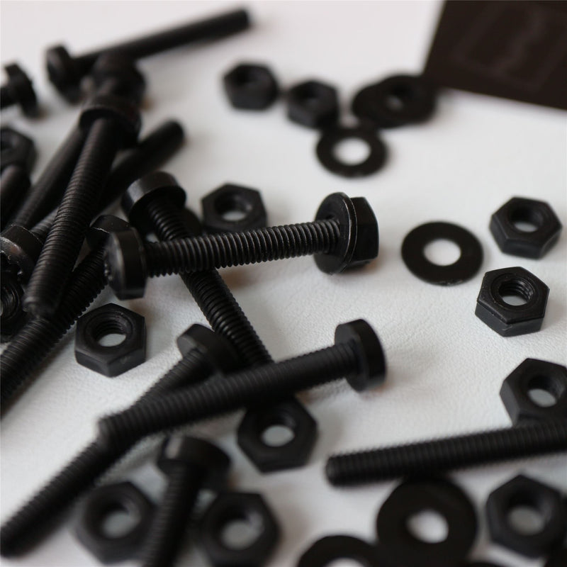 [Australia - AusPower] - 20 x Black Pan Head Screws Polypropylene (PP) Plastic Nuts and Bolts, M3 x 20mm, Washers, (3/32 x 25/32 in) 