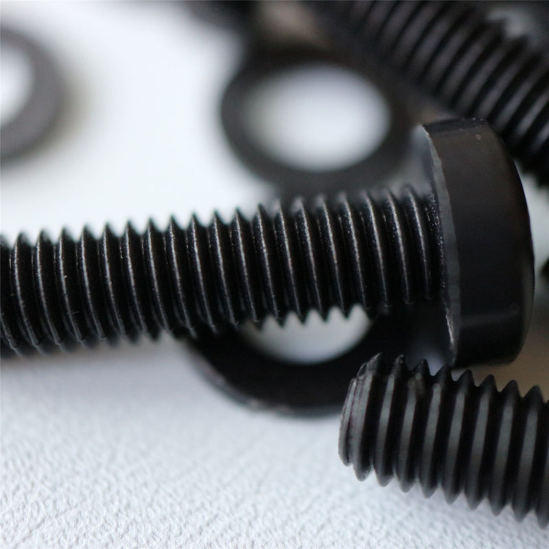 [Australia - AusPower] - 20 x Black Pan Head Screws Polypropylene (PP) Plastic Nuts and Bolts, Washers, M5 x 20mm, 13/64 x 25/32 