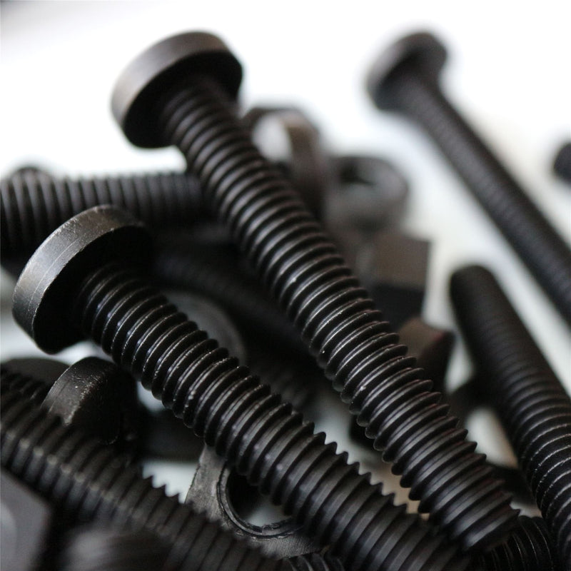 [Australia - AusPower] - 20 x Black Pan Head Screws Polypropylene (PP) Plastic Nuts and Bolts, M6 x 40mm, Washers, (15/64 x 1 37/64 in) 