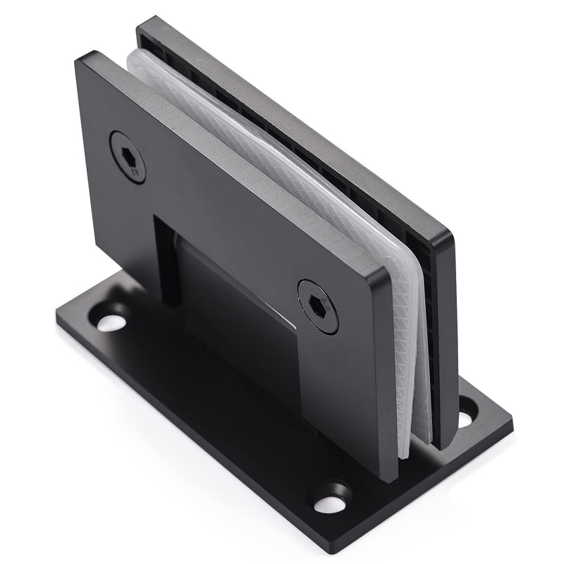 Ranbo 90 Degree Shower Glass Door Hinge, Matte Black, 1 Pack | solid 5mm-thick 304 stainless steel, wall to glass mount, for 5/16"-1/2" (8mm-12mm) thick frameless doors 90-degree glass-to-wall