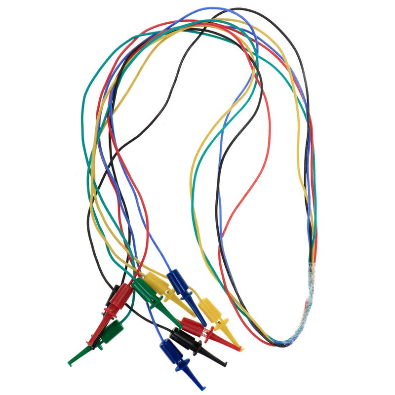 [Australia - AusPower] - IC Test Lead 05ALS7 Minigrabber to Minigrabber Probe Test Leads - Pack of 5pcs 3.2ft Length Medium Hook 