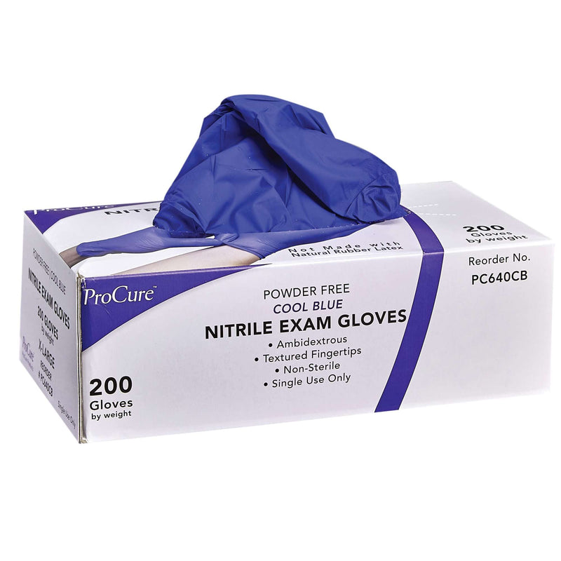 [Australia - AusPower] - ProCure [200 Count] Disposable Nitrile Gloves - Latex Free, Powder Free Medical Exam Gloves Blue (Medium) 