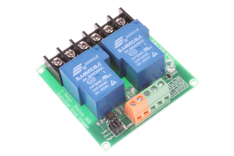 [Australia - AusPower] - NOYITO 30A 2-Channel Relay Module High Low Level Trigger with Optocoupler Isolation Load DC 30V AC 250V 30A for PLC Automation Equipment Control, Industrial Control (2-Channel 5V) 2-Channel 5V 