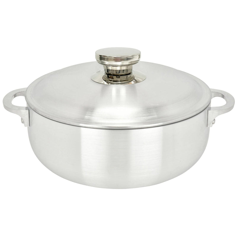 ALUMINUM CALDERO STOCK POT by Chef Pro, Durable Aluminum, Superior Cooking Performance for Even Heat Distribution, Perfect For Serving Large/Small Groups, Riveted Handles, Commercial Grade, 3.8 Quart