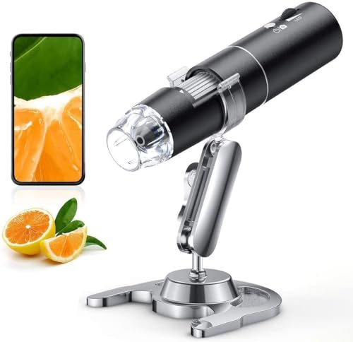Wireless Digital Microscope, Skybasic 50X to 1000X WiFi Handheld Endoscope Camera Magnifier 1080p FHD 2.0MP 8 LED Compatible with iPhone iOS Android iPad Windows Mac