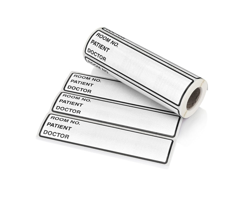 [Australia - AusPower] - Carstens Patient I.D. Adhesive Medical Chart Labels for 1.5” – 4” Ring Binder Spines – Pre-Printed Sticker Labels (Room No. / Patient/Doctor), 5 3/8” x 1 3/8”, White, Roll of 200 1 Roll 