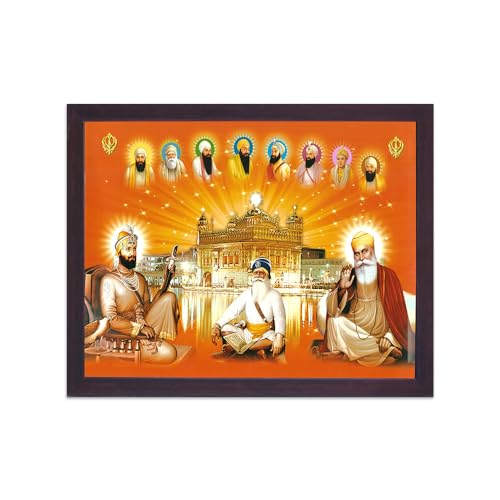 Lord Sikh Guru poster print with frame for Home Decor and Gifting Purpose (229-203)