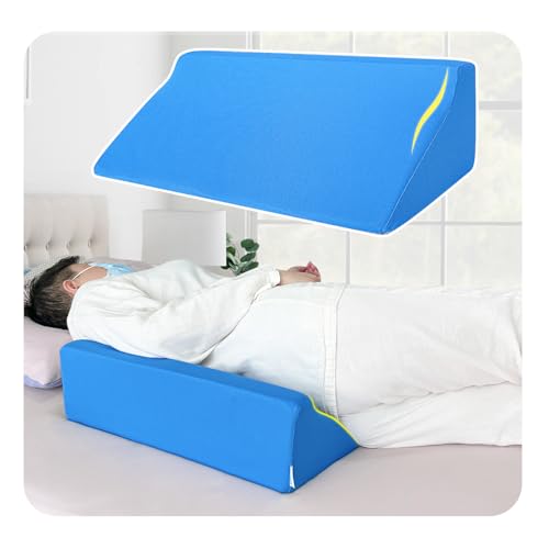 Bed Wedge Pillow For Sleeping Seniors Post Surgery Incline Pillow Bedsore Pressure Relief Cushions For Butt Lifting Patient Turning Triangle Foam Wedges For Bed Positioning Body Back Support (Blue) Blue