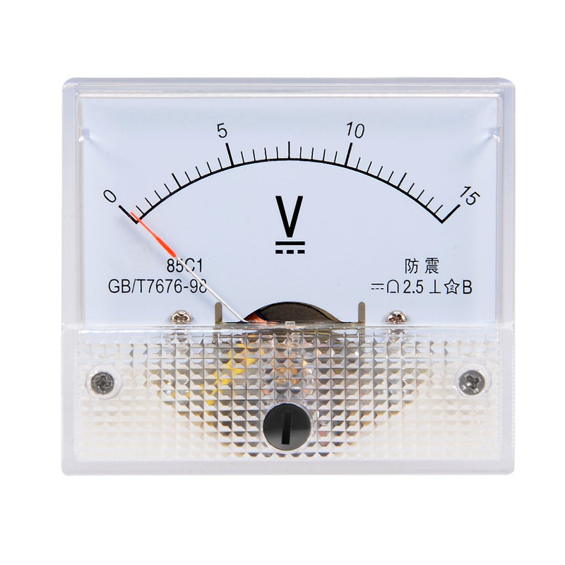 [Australia - AusPower] - uxcell® DC 0-15V Analog Panel Voltage Gauge Volt Meter 85C1 2.5% Error Margin 