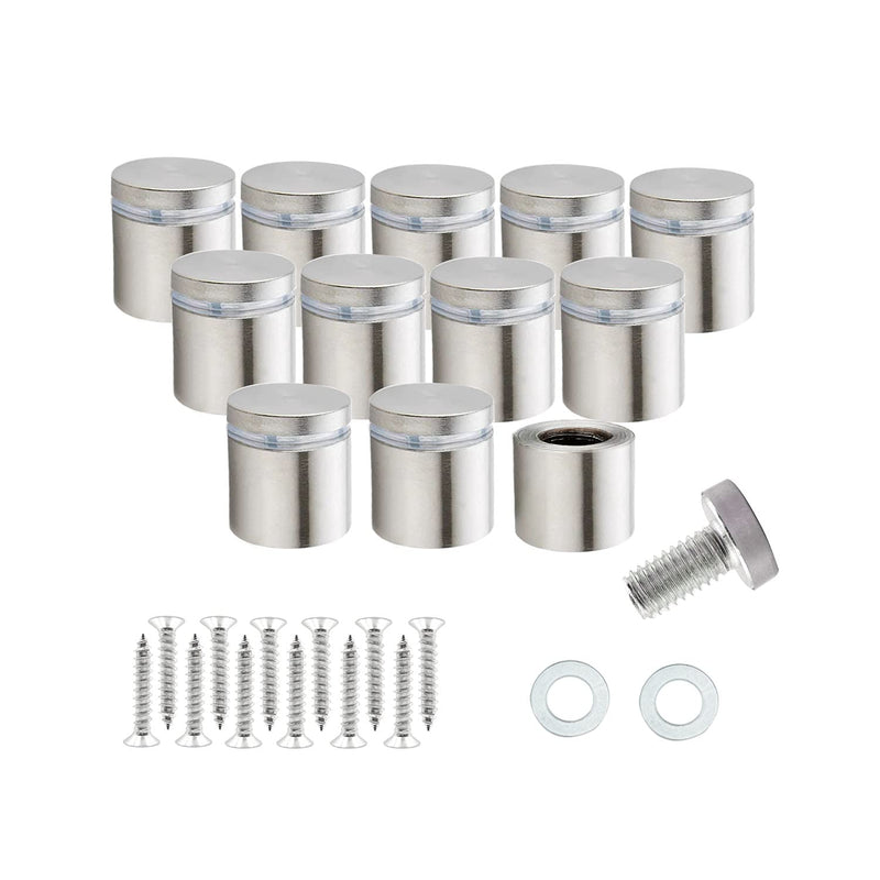 [Australia - AusPower] - RuoFeng Stainless Steel Wall Mount Glass Standoff Holder Screw Nails Advertising Nails 12 Pcs (16x20mm) 16x20mm 