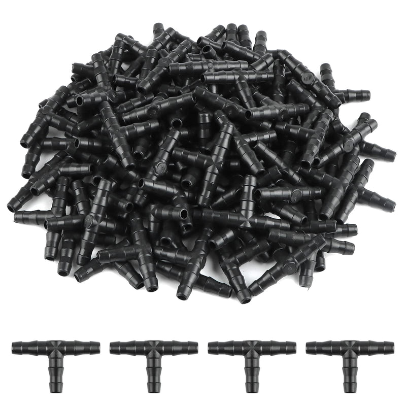 [Australia - AusPower] - 100pcs 1/4" Universal Barbed Tee Fittings, Kalolary Barbed Connectors Drip Irrigation for 1/4 Inch Water Hose Connectors 4mm/7mm Water Tube Drip Irrigation Watering System 100pieces 