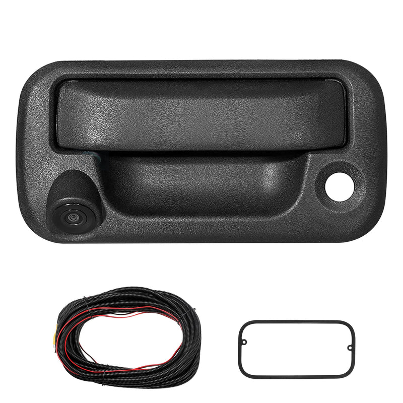 [Australia - AusPower] - RED WOLF Tailgate Handle W/Reverse Backup Camera Replacement for 2004-2014 Ford F150, 2008-2016 F-250/F-350/F450/F550 Pickup Rear View Parking Camera RCA Connector Wide Angle Optional Guideline 