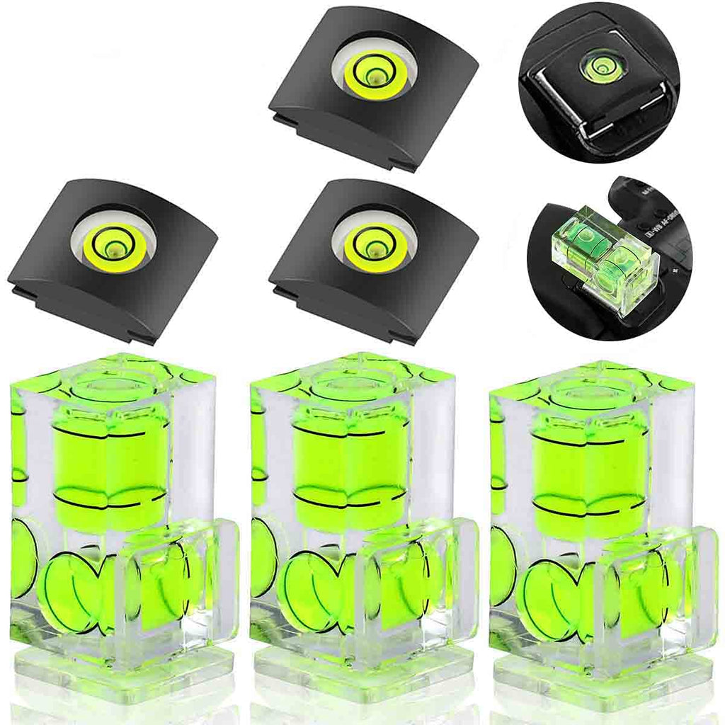 [Australia - AusPower] - 6 Pack Hot Shoe Level, Hot Shoe Bubble Level Camera Hot Shoe Cover 2 Axis Bubble Spirit Level for DSLR Film Camera Canon Nikon Olympus,Combo Pack - 2 Axis and 1 Axis 1 Axi & 2 Axis 