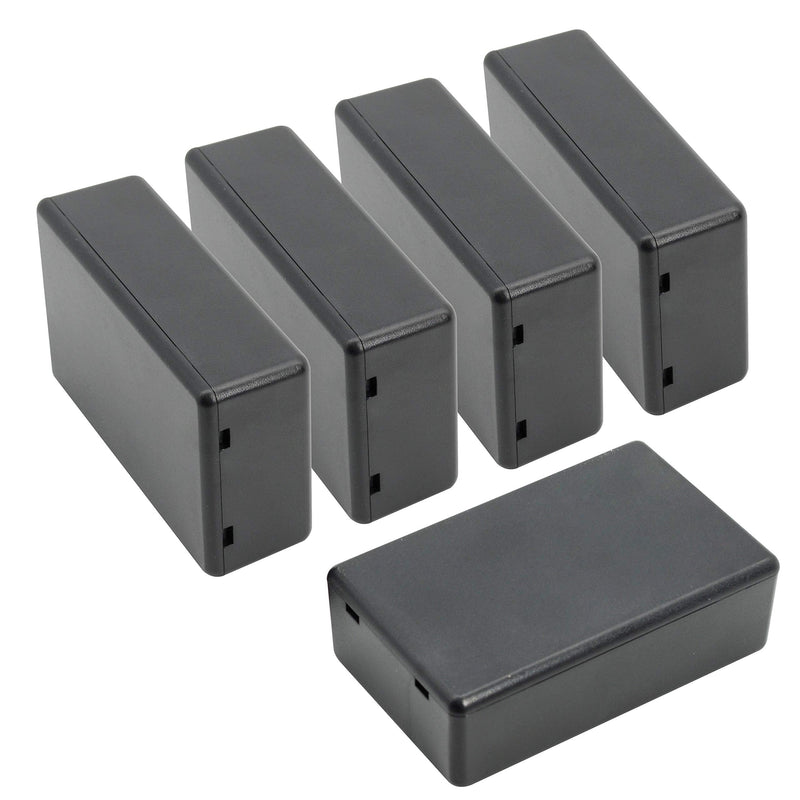 [Australia - AusPower] - LeMotech 5 Pieces Plastic Project Box ES Junction Case for Electronic Project, Black 3.15 x 1.97 x 1.02 inch (80 x 50x 26 mm) 3.15" x 1.97" x 1.02"(5pc) 