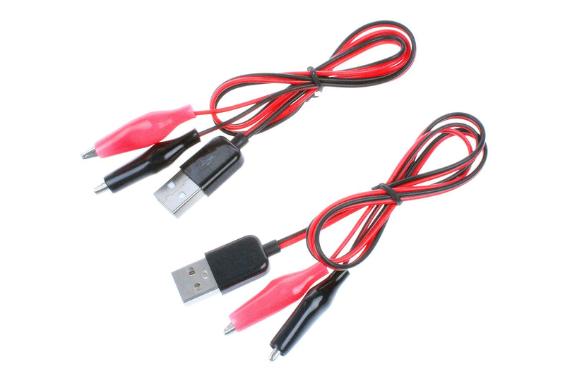[Australia - AusPower] - NOYITO Alligator Clip to USB Male Test Wire Adapter Red Black Wire Alligator Clip Test Cable Length 3.2 feet (Pack of 2) 