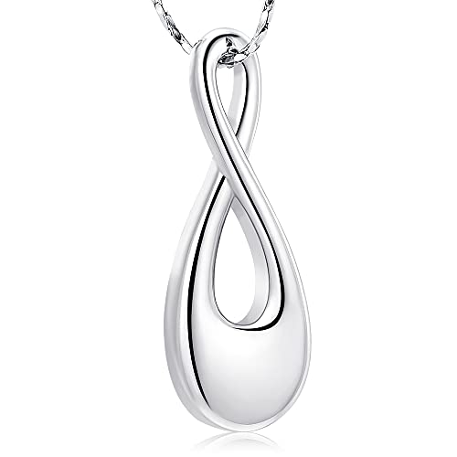 Imrsanl Infinity Cremation Jewelry Urn Necklace for Ashes Silver