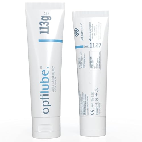 OptiLube Tubes - Sterile Lubricant in 5 g, 42 g, 82 g and 113 g Tubes, Water-Soluble with Simple Folding Cap 82 g (Pack of 1)
