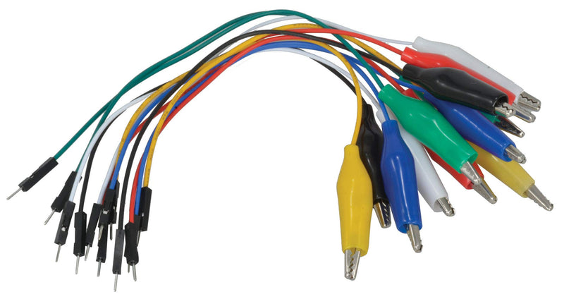 [Australia - AusPower] - AT-CM02 Alligator Clip to Male Jumper Wire Test Leads (12 