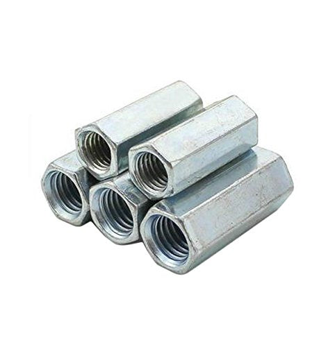 Yodaoke M14 x 2 x 44mm long rod coupling hex nuts, 5-piece zinc-plated connector set