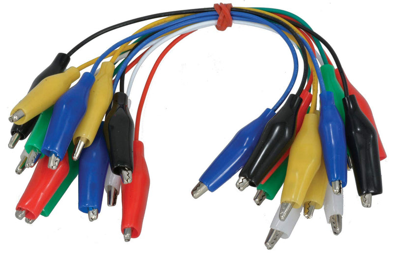[Australia - AusPower] - AT-CM05 Short Wire Alligator Clip Test Leads (12 Pack 6 (Pack of 2) 