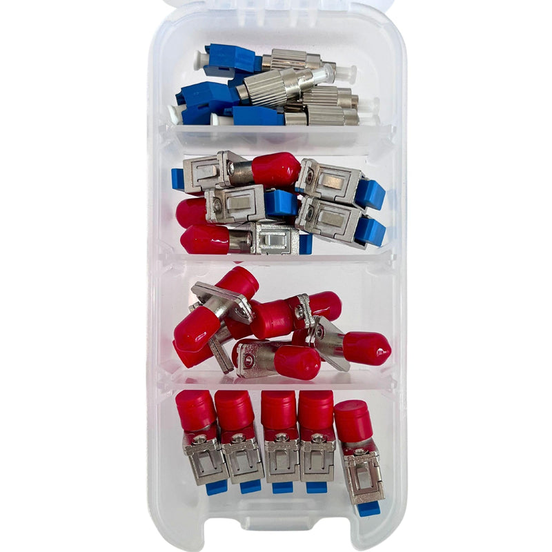 [Australia - AusPower] - Fiber Optic Adapter Kit - 20 x 4 Fiber Adapter Kit - Transition your Fiber Optic Cables from SC/FC or LC Fiber Adapter to FC/ST Fiber Optic Cables 