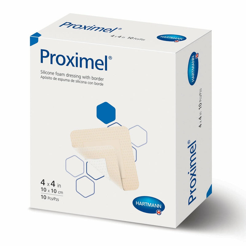 [Australia - AusPower] - Hartmann Ag Silicone Foam Dressing w/Border, 4" x 4" Size 