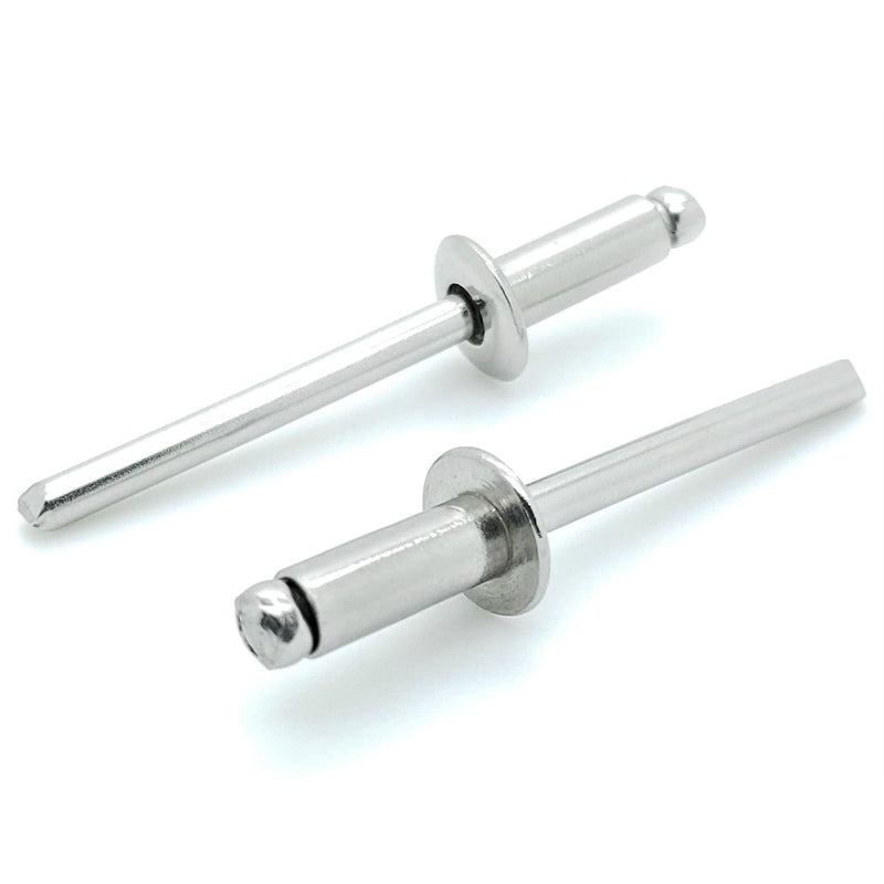 [Australia - AusPower] - 100 Qty 304 Stainless Steel Blind Rivets (#6-4) 3/16" Diameter x 1/4" Grip (BCP178) 