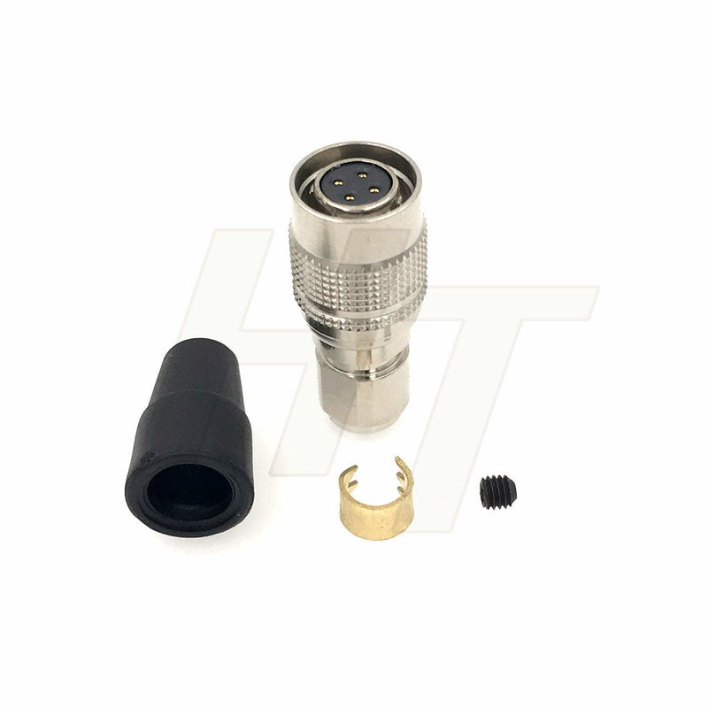 [Australia - AusPower] - HangTon Hirose 4 Pin Female Audio Video Electrical Circular Metal Cable Connector Plug for Microphone SmallHD Monitor 