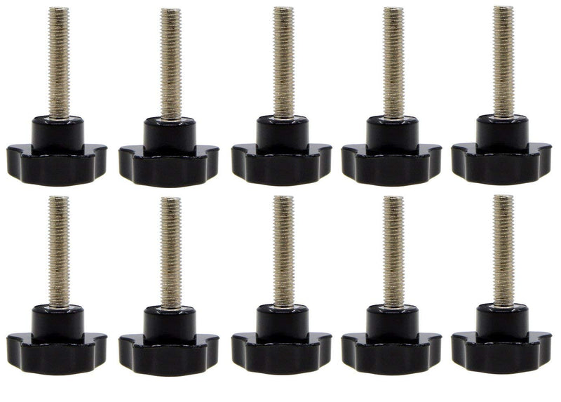 [Australia - AusPower] - YXQ M8x40 5-Star Hand Knobs Head, Male Thread Stud Clamping Grip 40mm Dia Replacement Black Plastic(10Pcs) M8 x 40(10Pcs) 