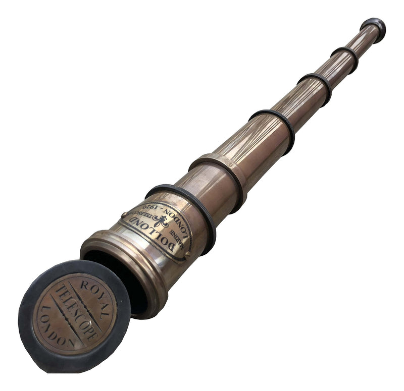 S Handicrafts Brass Antique Nautical Spyglass Pirate Vintage Maritime Handheld 16' Royal Navy Telescope Replica, Antique Gift Ideas