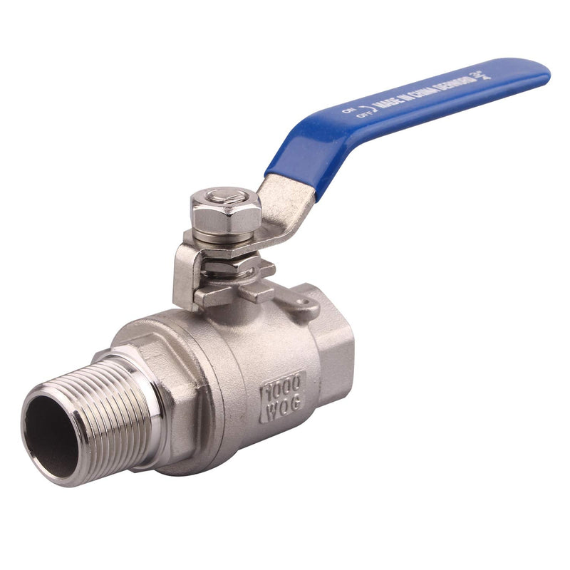 [Australia - AusPower] - DERNORD Full Port Ball Valve 3/4 Inch - Male x Female Stainless Steel 304 Heavy Duty for Water, Oil, and Gas,1000WOG (3/4 Inch NPT) 3/4 Inch NPT Pack of 1 