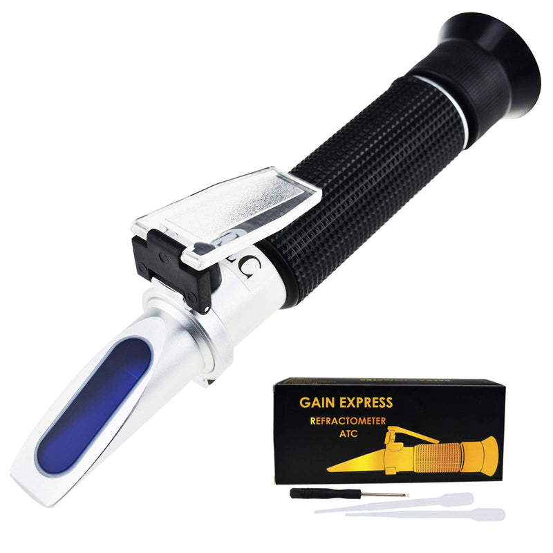[Australia - AusPower] - Tri-Scale Refractometer ATC Brix 0-10%/ Salinity 0-100PPT/ Specific Gravity 1.000-1.070, for Saltwater Brackish Marine Reef Tank Salt Sea Water Hydroponic Aquarium Control Monitoring 
