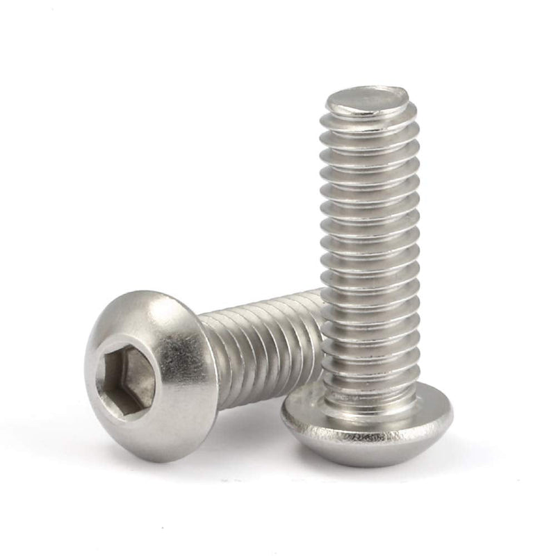 [Australia - AusPower] - 8-32 x 1/2" Button Head Socket Cap Bolts Screws, Stainless Steel 18-8 (304), Bright Finish, Allen Hex Drive, 50 PCS 8-32 x 1/2" 