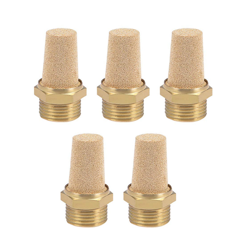 [Australia - AusPower] - uxcell 3/8 PT Sintered Bronze Exhaust Muffler with Brass Body Protruding 5pcs 
