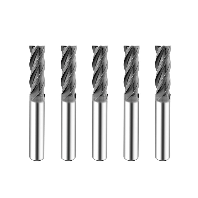[Australia - AusPower] - SPEED TIGER Micrograin Carbide Square End Mill - 4 Flute - ISE1/4"4T (5 Pieces, 1/4") - for Milling Alloy Steels, Hardened Steel, Metal & More – Mill Bits Sets for DIYers & Professionals 5 1/4 in 