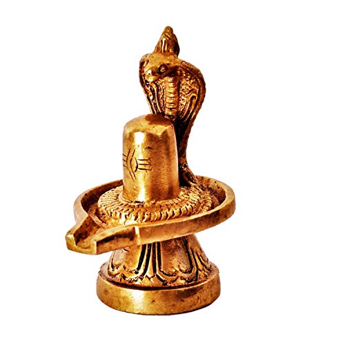 Purpledip Brass Shivaling, Unversal Symbol of Lord Siva: Statue for Home, Car or Office (11390)