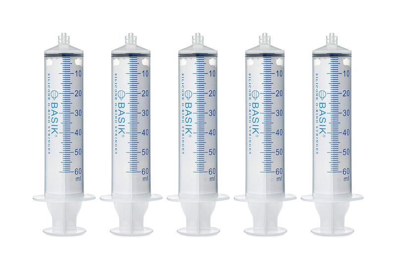 [Australia - AusPower] - BASIK 60cc Luer Lock O Ring Syringe. Perfect for Hand Feeding Enteral Feeding Crafts and Measuring. This is Not an ENFit Syringe. 