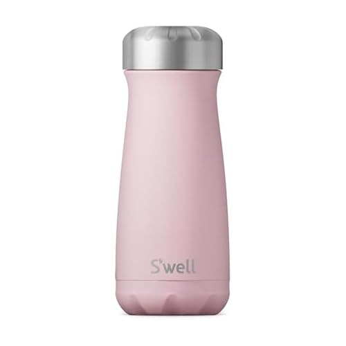 S'well Stainless Steel Traveler - 16 Fl Oz - Pink Topaz - Triple-Layered Vacuum-Insulated Travel Mug Keeps Coffee, Tea and Drinks Cold for 24 Hours and Hot for 12 - BPA-Free Water Bottle