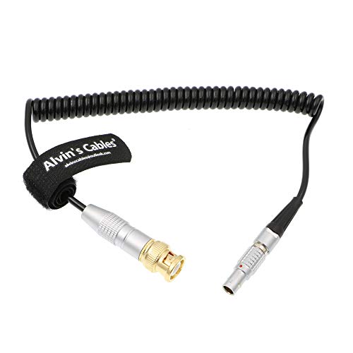 Alvin's Cables BNC to 5 Pin Male Timecode Coiled Cable for ARRI Mini| Sound Devices ZAXCOM TC direction: BNC→5 Pin Male