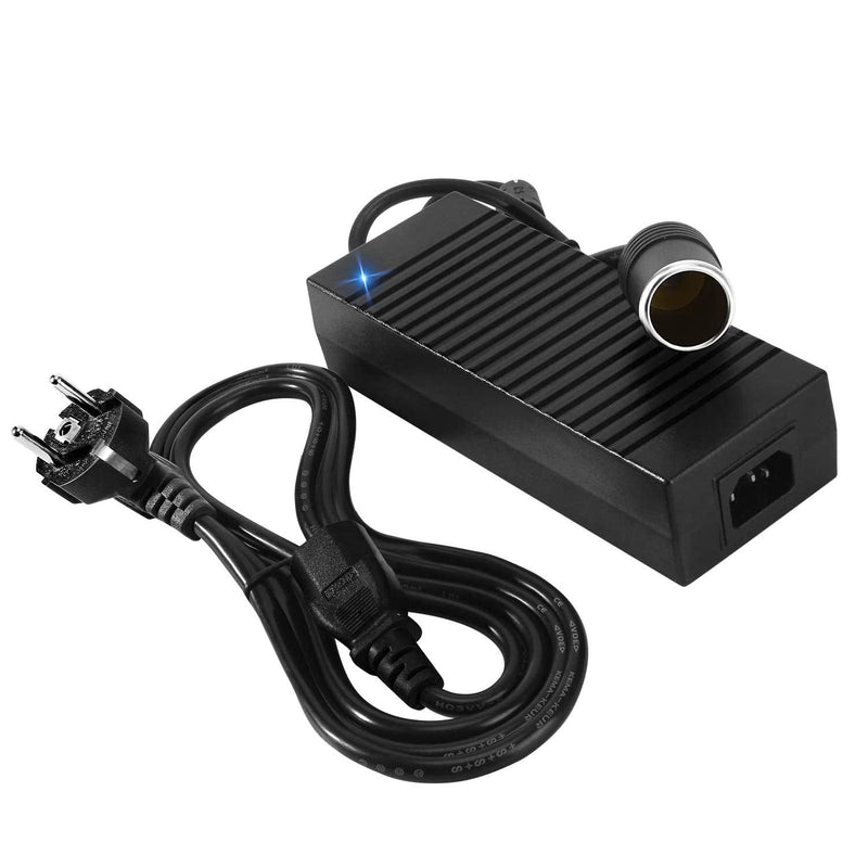 Car power adapter, 120 W, 12 V, 10 A, AC-DC voltage converter, 230 V to 12 V, car power adapter, 12 V power supply cigarette lighter, voltage converter 230 to 12 V, converter 220 V to 12 V. | 230 V to 12 V power adapter with cigarette lighter socket, s...