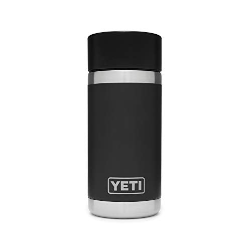 YETI Rambler 12 oz Bottle, Stainless Steel, Vacuum Insulated, with Hot Shot Cap Black
